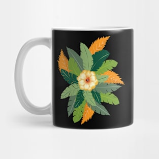 Colorful Leaf and Flower Design Mug